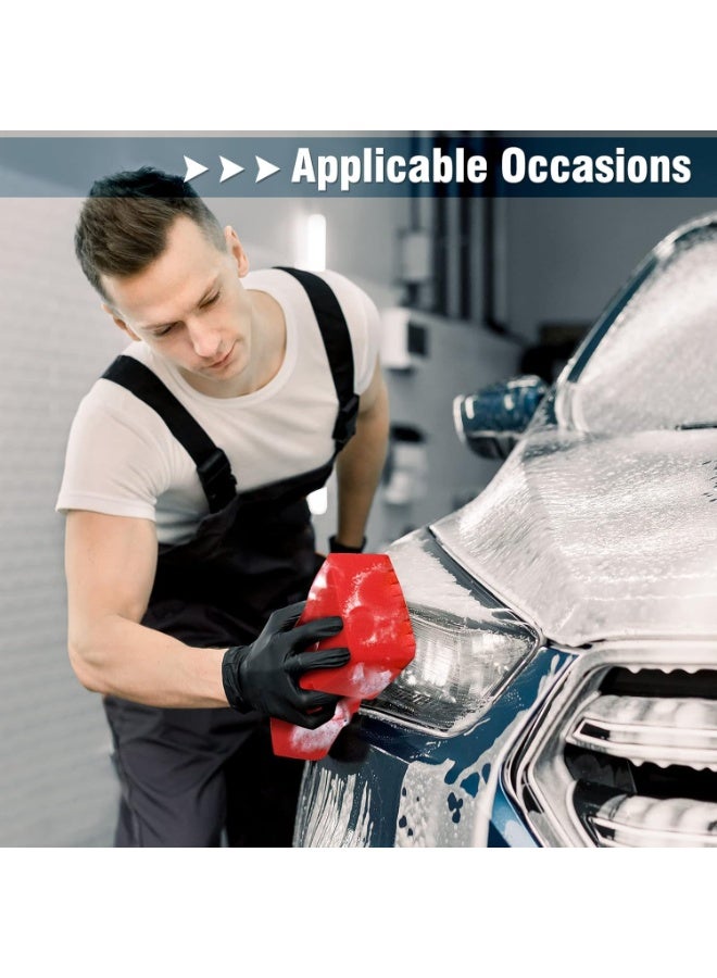 2 قطع كبيرة اسفنجة حمراء كبيرة صليب قطع دائمة ناعمة شبكة اسفنجة بلا شطف امتصاص سهل قبضة غير خدش غسيل السيارات اسفنجة للسيارات متعددة الاستخدام تنظيف غسيل الأسطح - Image 5